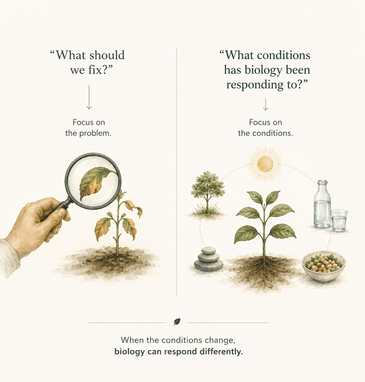Supportive biological conditions surrounding human biology.